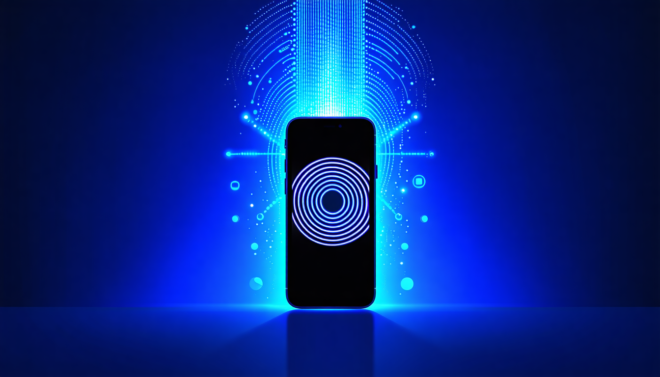 Smartphone screens showing BLE scanner apps displaying nearby Bluetooth device advertisements and signal data