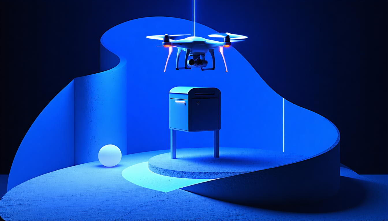 Smart mailboxes with embedded sensors guiding drones to last-mile parcel drop-offs