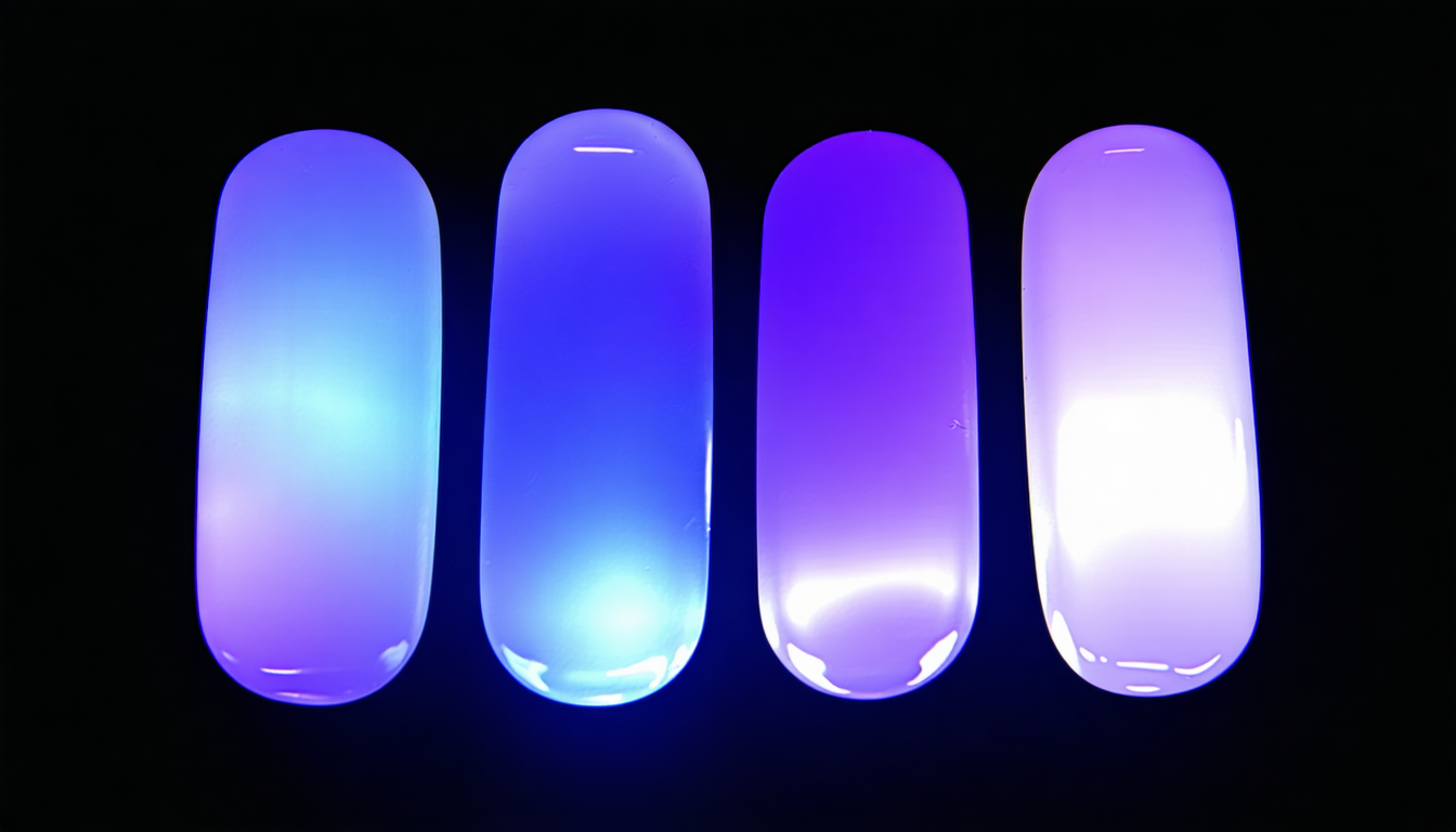 Tiny Bluetooth Low Energy modules from Raytac, Fanstel, Minew, and Laird arranged side by side for size comparison